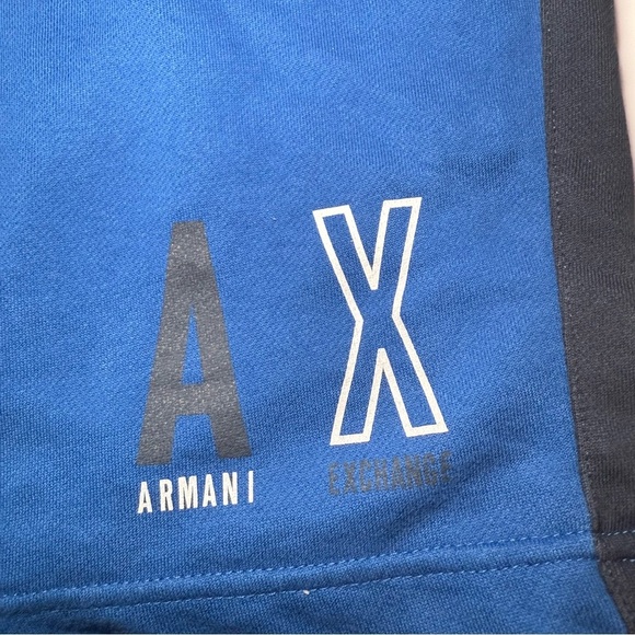 Armani Exchange Men's Athletic Shorts in Blue and Black Big &Tall XXL Drawstring - Picture 2 of 7